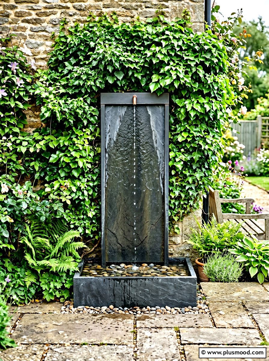 Wall Mounted Fountain - 25 summer patio ideas for small backyards