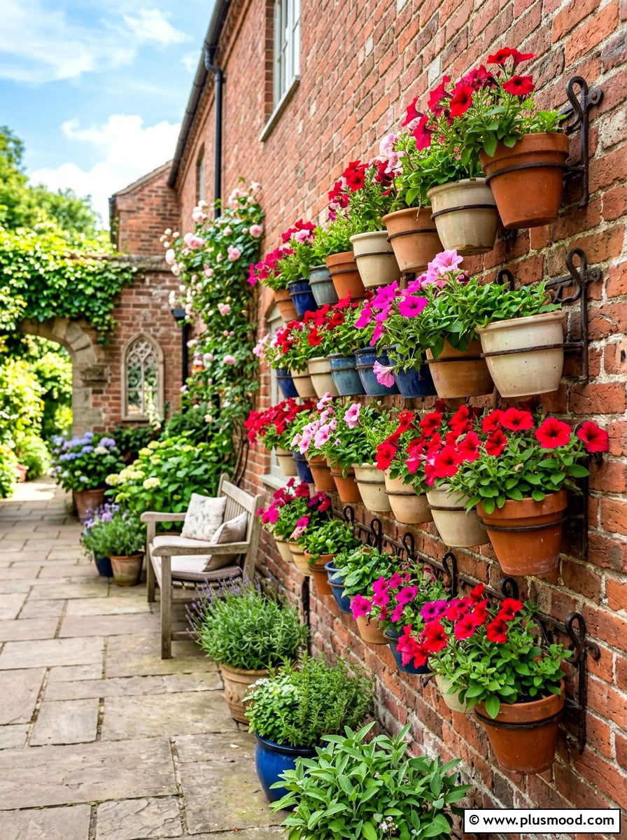 Wall Mounted Planters - 25 summer small courtyard ideas
