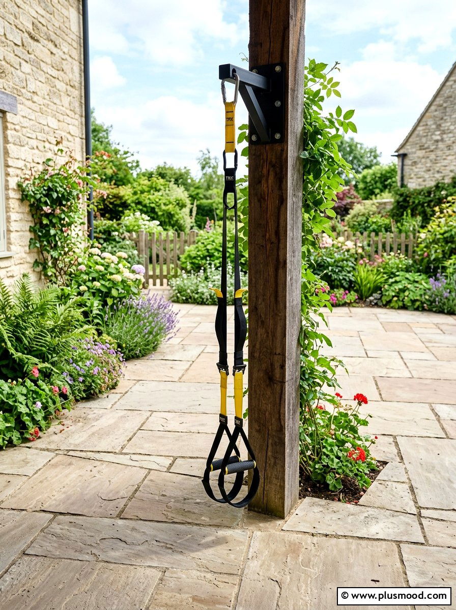 Wall Mounted Suspension Trainer - 25 small backyard ideas with outdoor gym