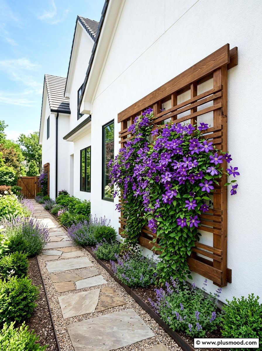 Wall Mounted Trellis - 25 small backyard ideas with trellis