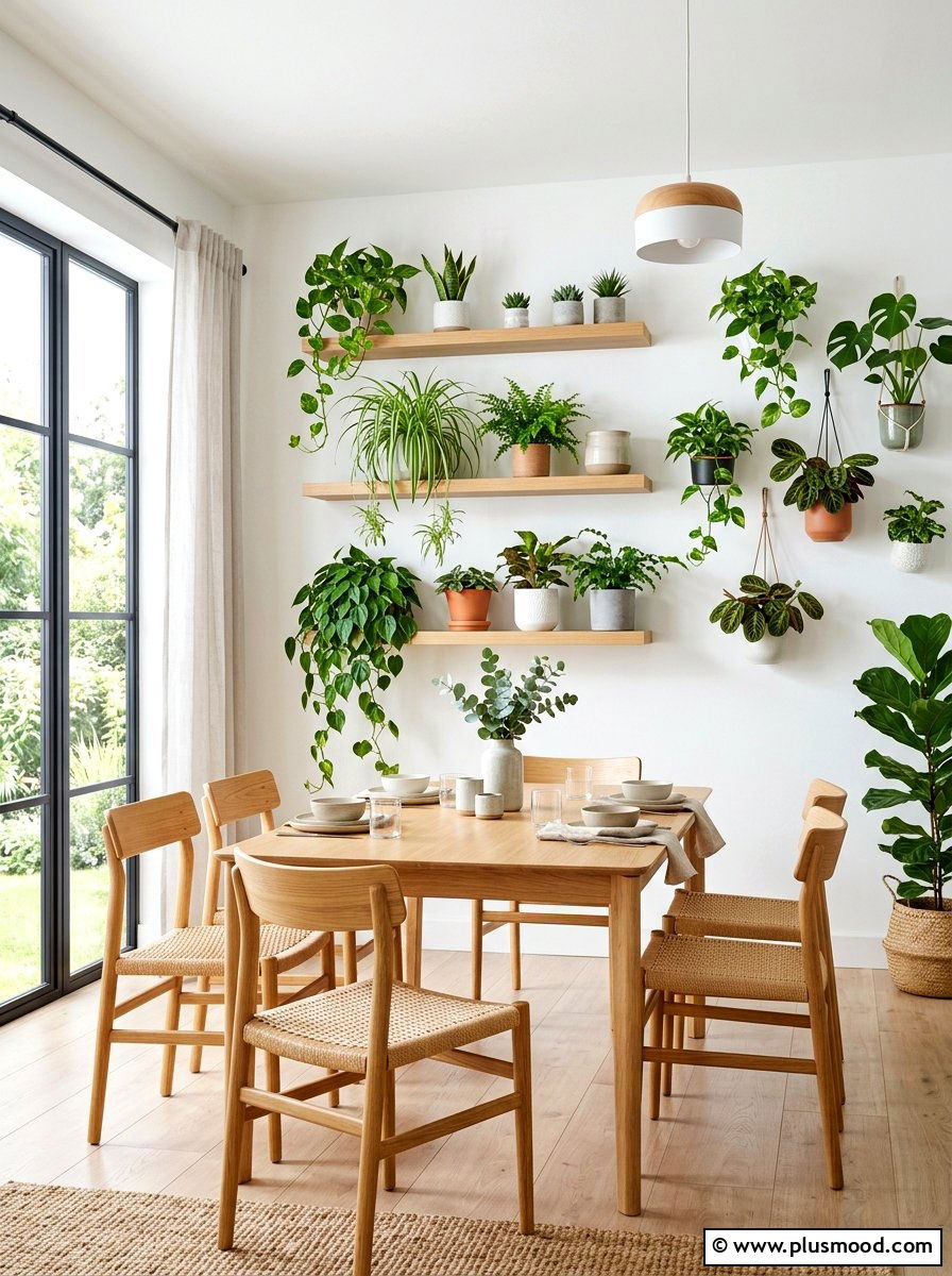 Wall mounted plant shelf - 25 summer decor ideas with greenery