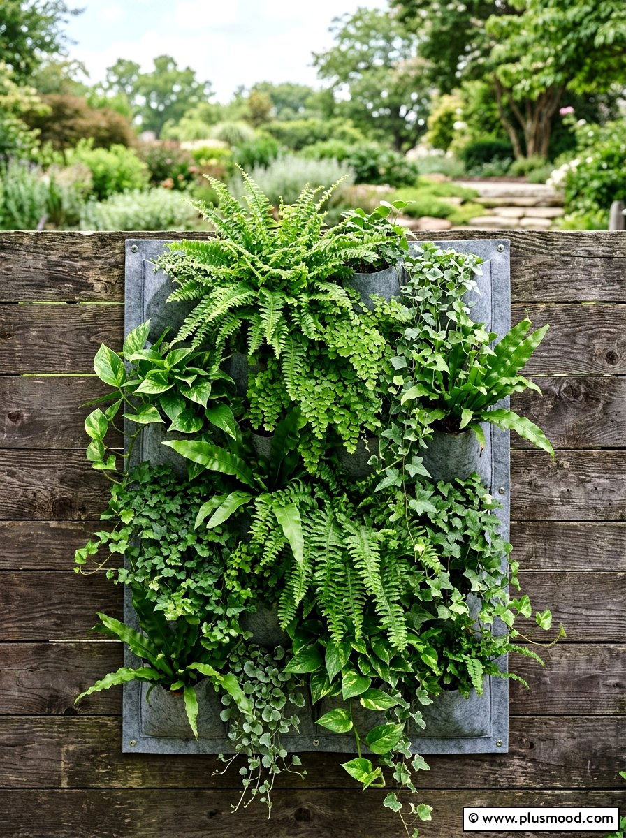 Wall mounted pocket planter - 25 small backyard ideas with container garden