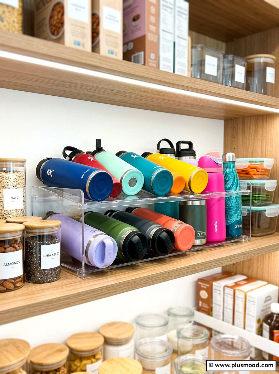 Water Bottle Rack - 25 summer pantry organization ideas