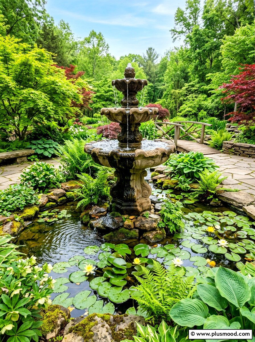 Water Feature Fountain - 25 summer backyard refresh ideas