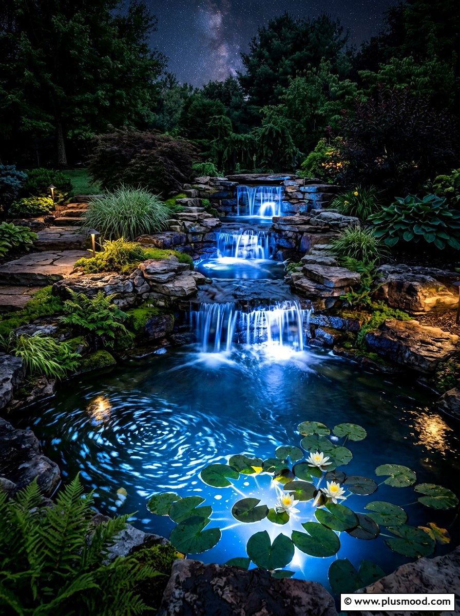 Water Feature Lighting - 25 summer garden lighting ideas