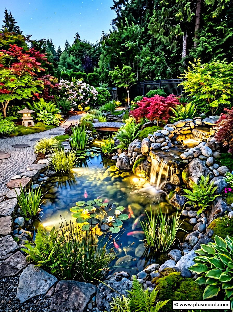 Water Feature Lighting - 25 summer backyard lighting ideas
