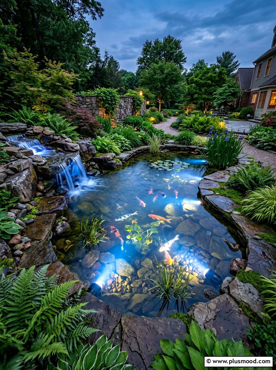 Water Feature Lights - 25 summer patio lighting ideas