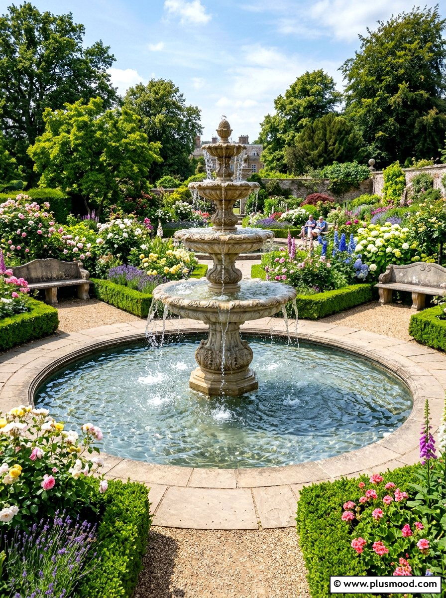 Water Fountain Feature - 25 summer cooling backyard ideas