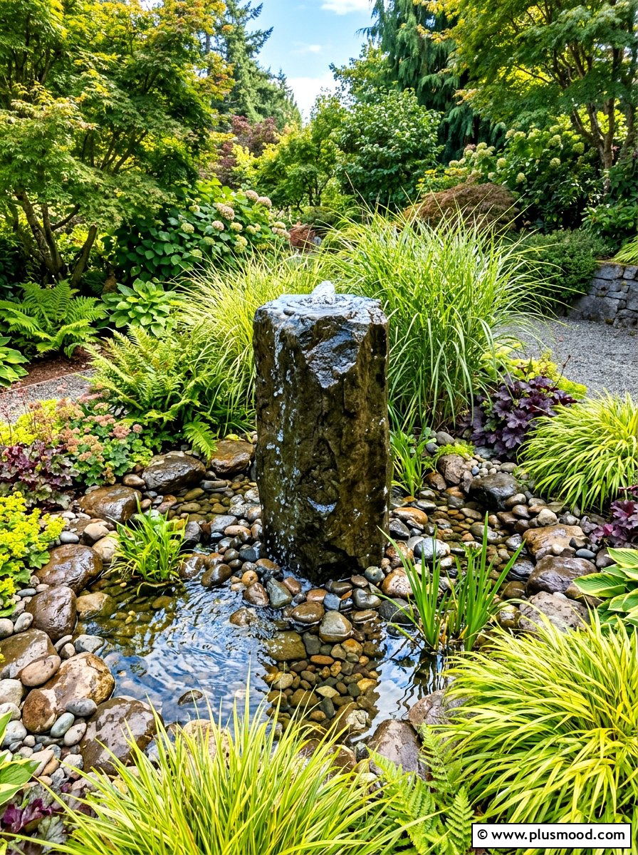 Water fountain feature - 25 summer backyard oasis ideas
