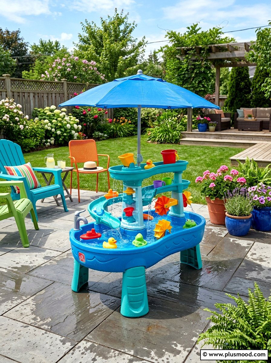 Water table - 25 small backyard ideas for kids