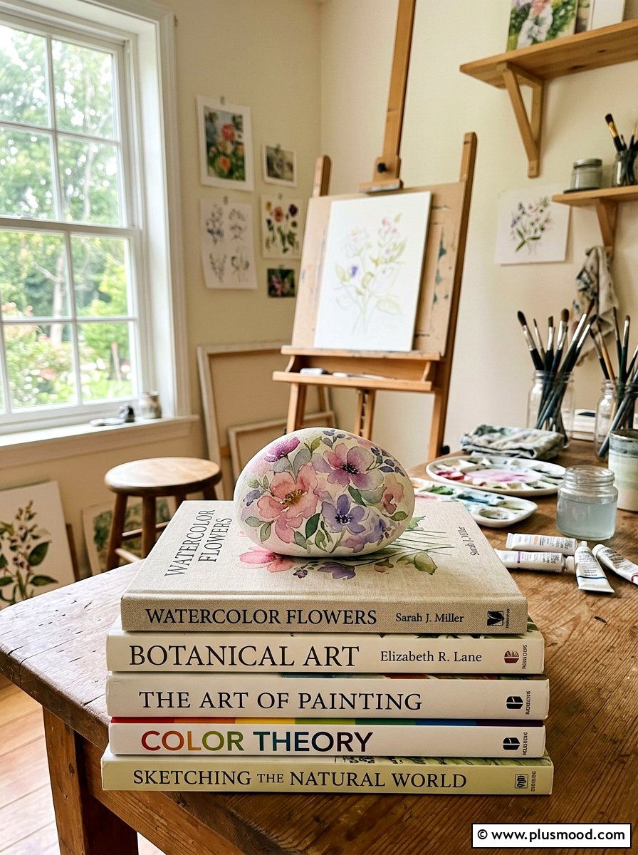 Watercolor flower rock - 25 painted rock ideas for Easter