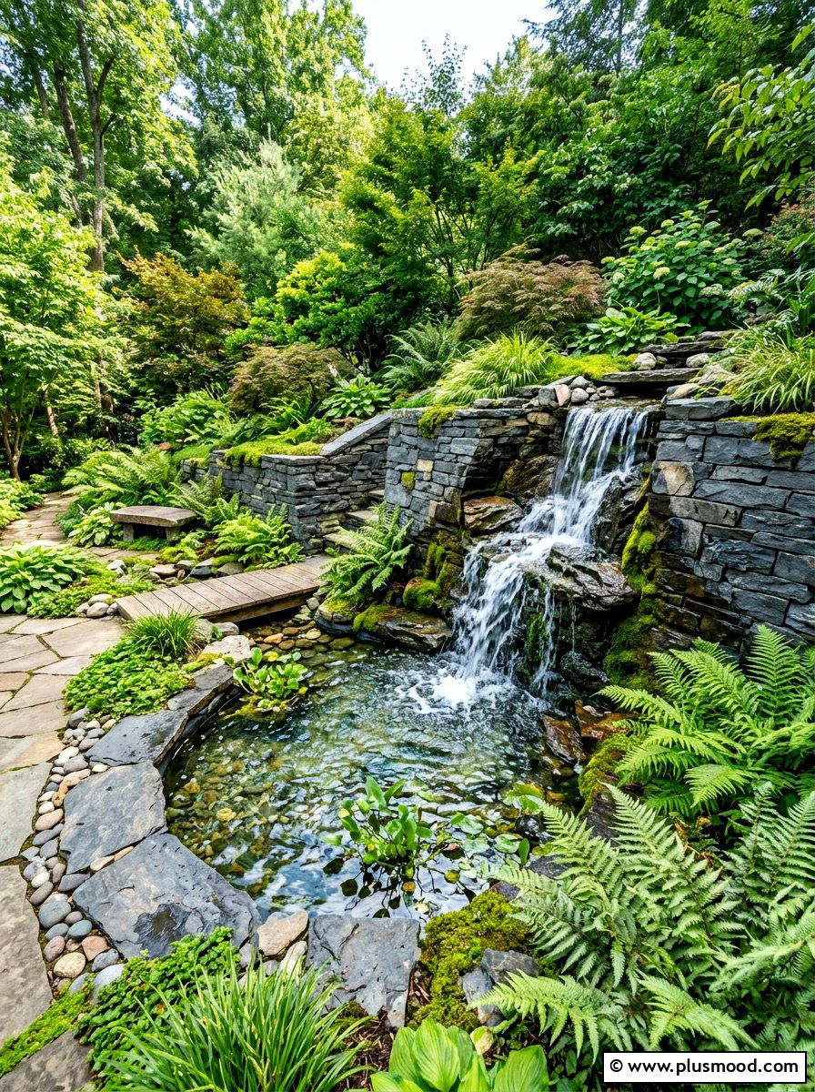 Waterfall Feature Retaining Wall - 25 summer retaining wall landscaping ideas