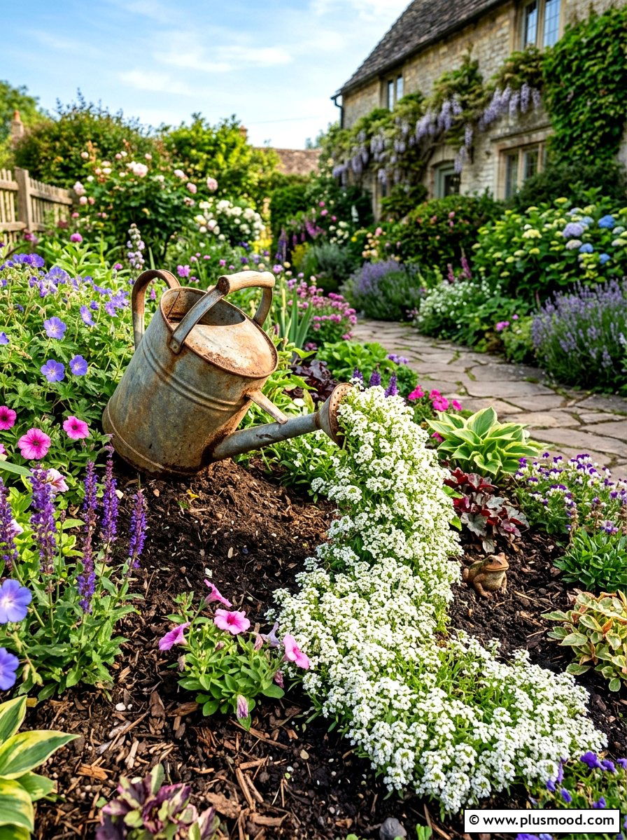 Watering can spill planter - 25 summer spill planter ideas
