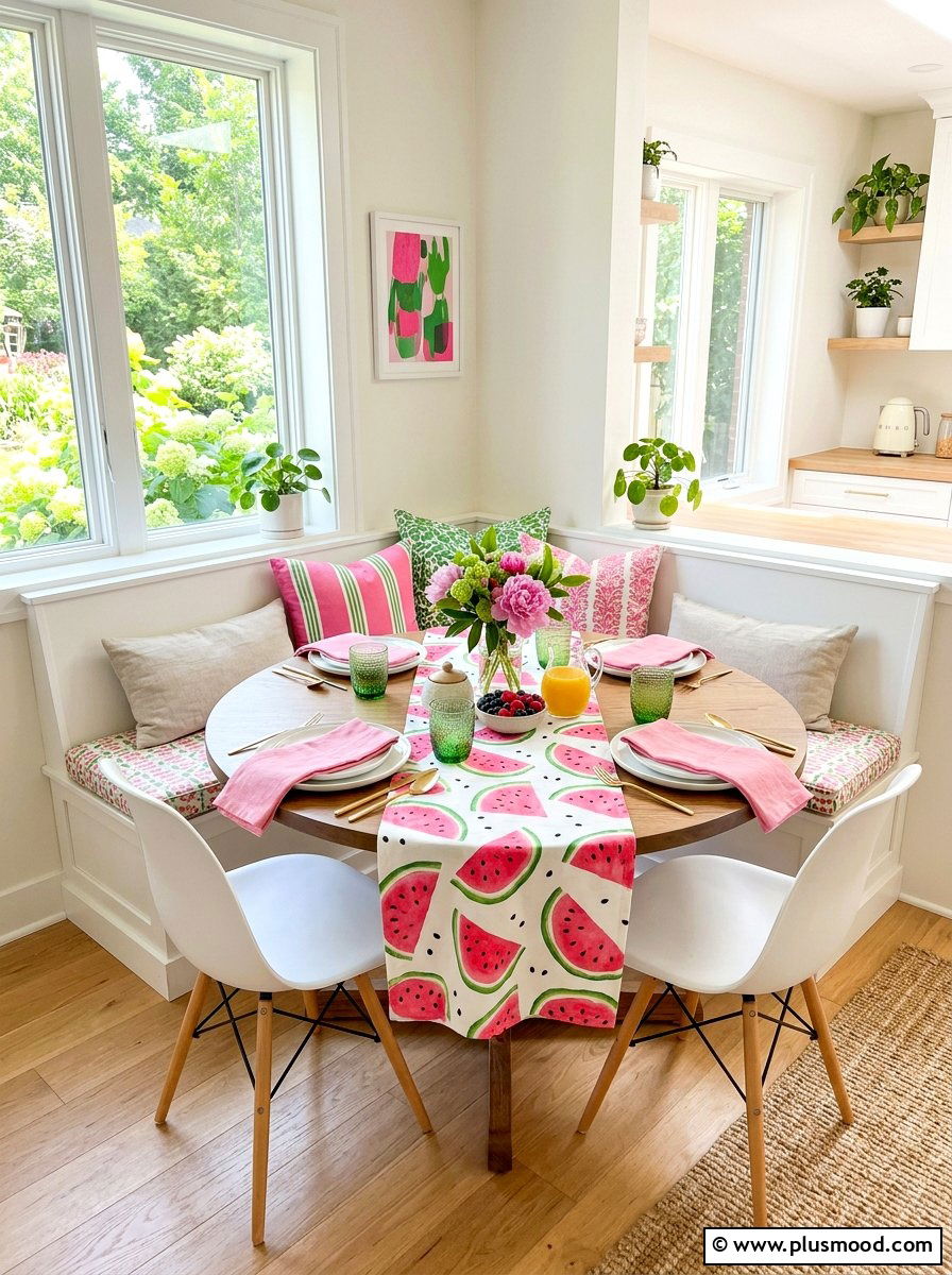 Watermelon Pattern Summer Table Runner - 25 summer table runner ideas for summer
