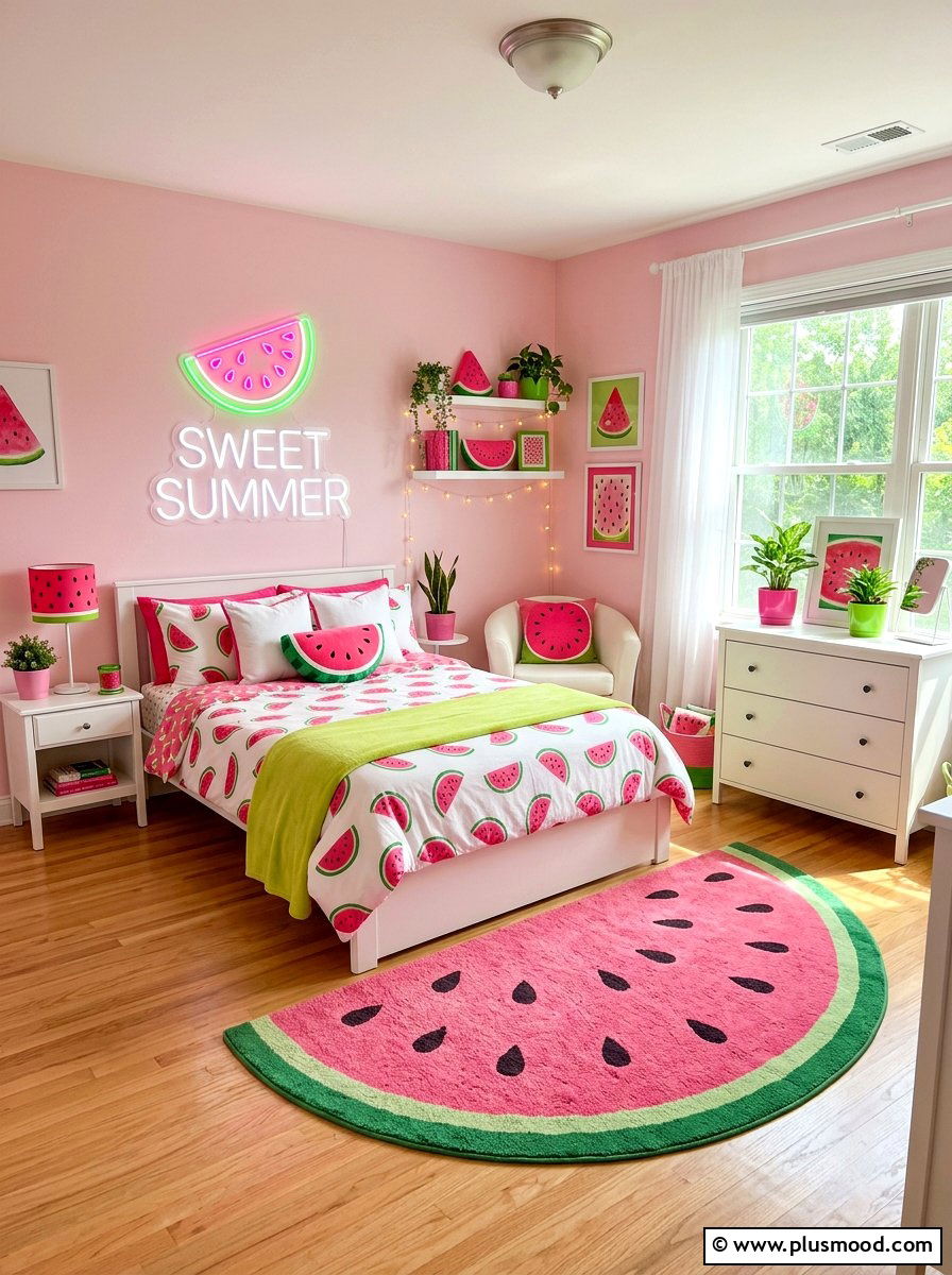 Watermelon Theme Bedroom - 25 summer girls bedroom ideas