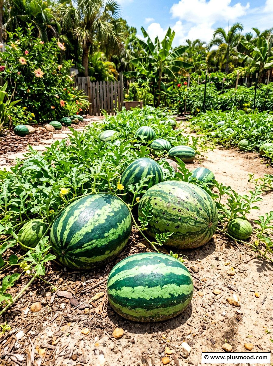 Watermelon garden stones - 25 painted rock ideas with vegetable garden labels