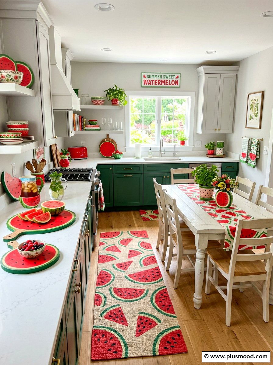 Watermelon summer kitchen - 25 summer fruit themed kitchen decor ideas