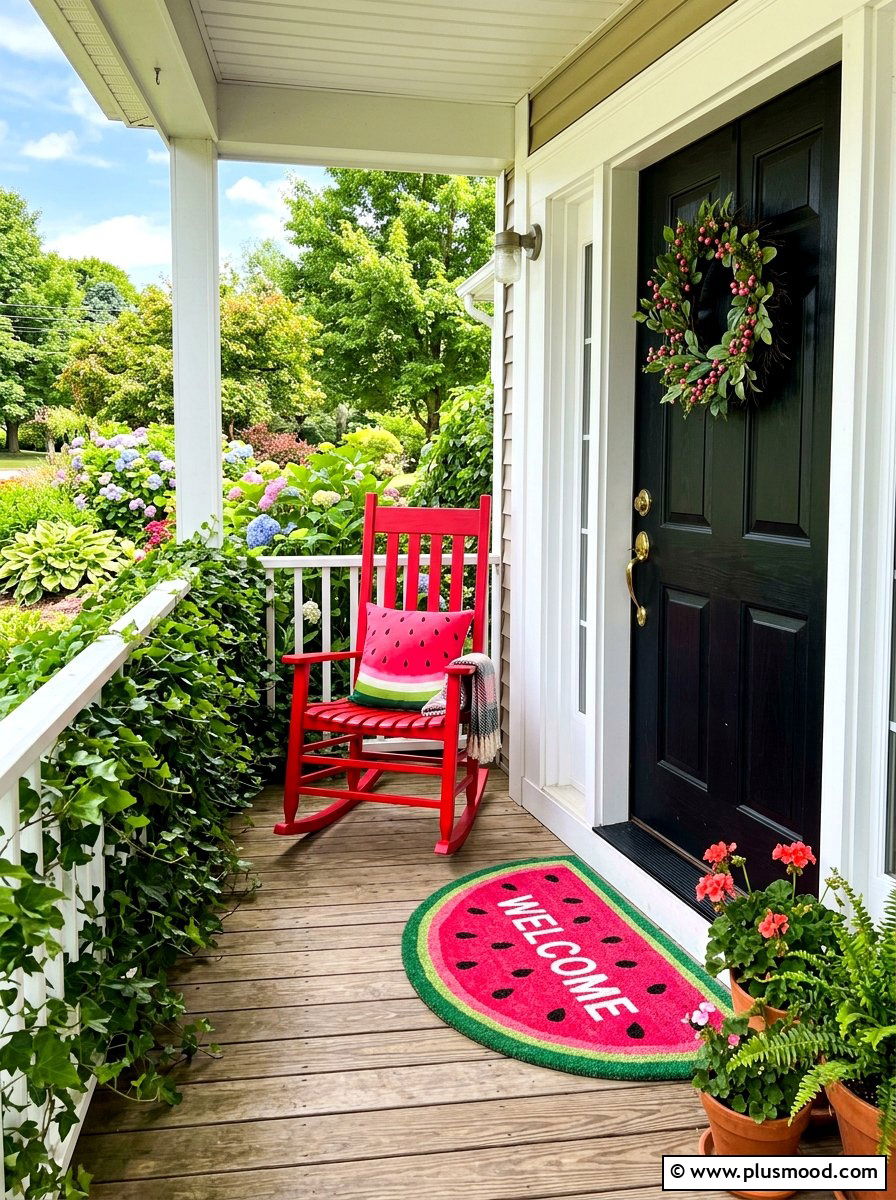 Watermelon welcome mat - 25 summer welcome mat ideas for summer