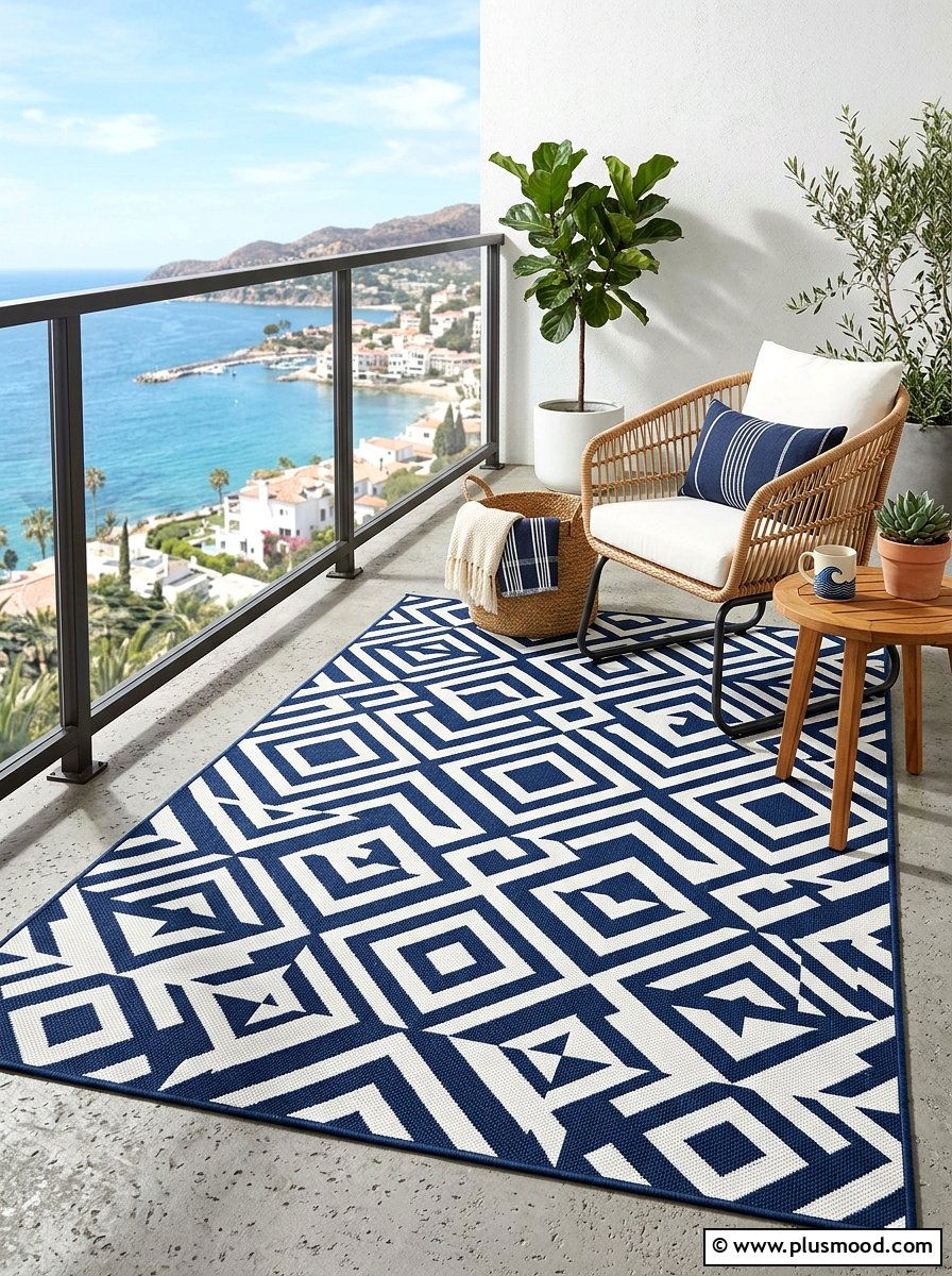 Waterproof Outdoor Area Rug - 25 summer cozy apartment patio ideas
