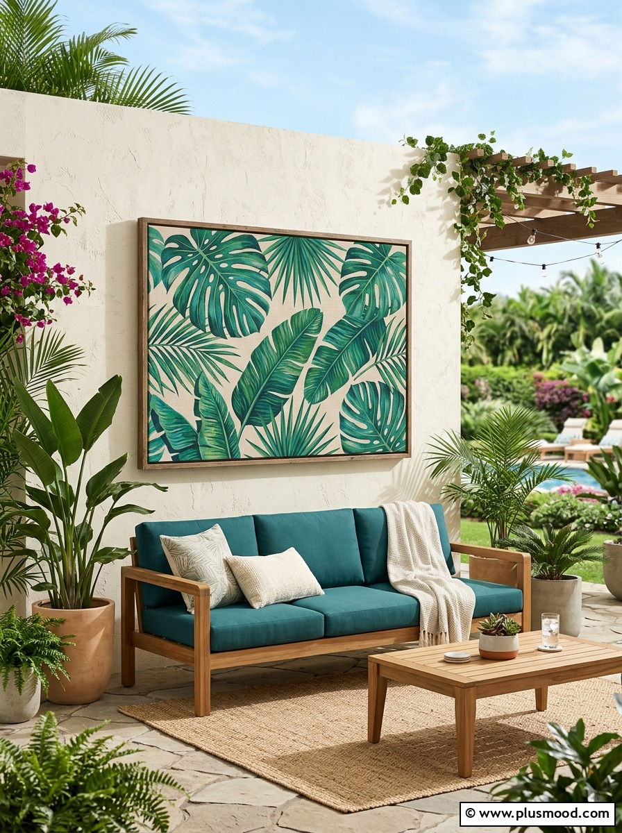 Waterproof canvas wall art - 25 outdoor garden decor ideas with wall art