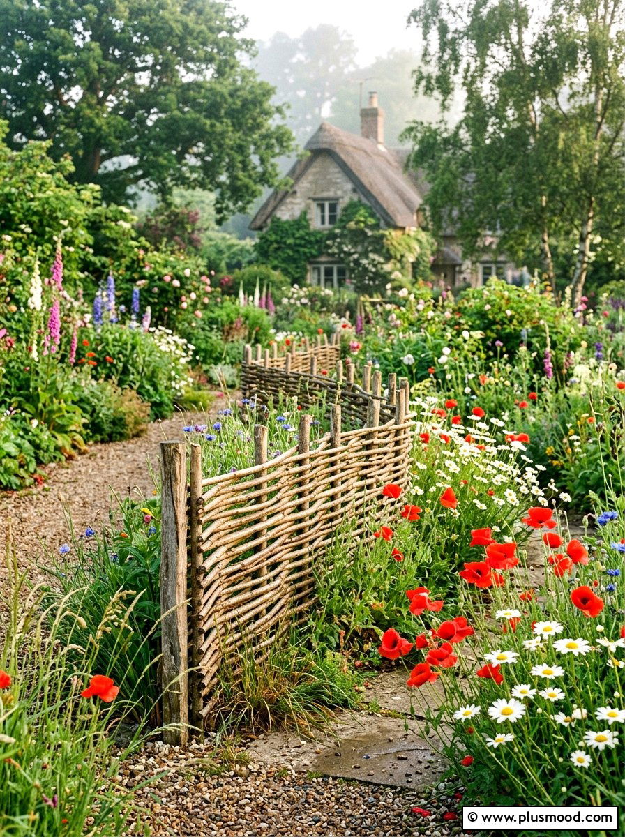 Wattle Hurdle Garden Edging - 25 summer raised garden bed ideas
