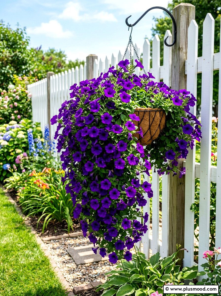 Wave Petunia Basket - 25 late summer planter ideas