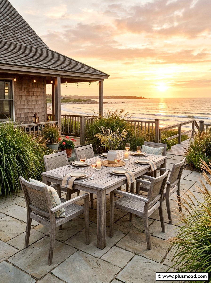 Weathered Wood Coastal Patio - 25 summer coastal decor ideas