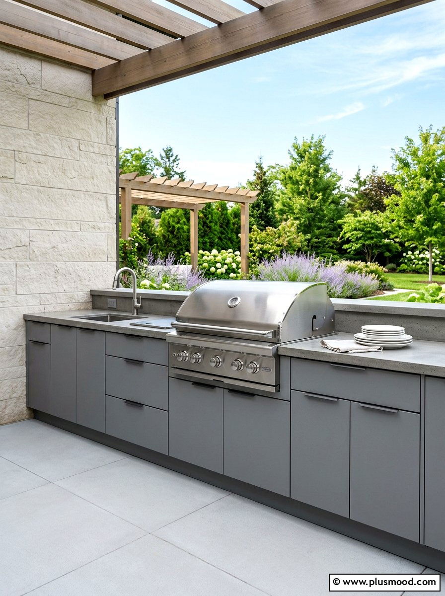 Weatherproof High Tech Cabinetry - 25 summer outdoor kitchen entertaining ideas