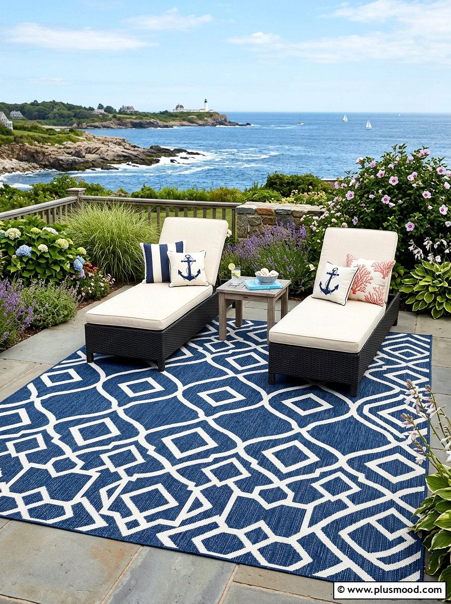 Weatherproof Outdoor Rug - 25 small backyard ideas for renters