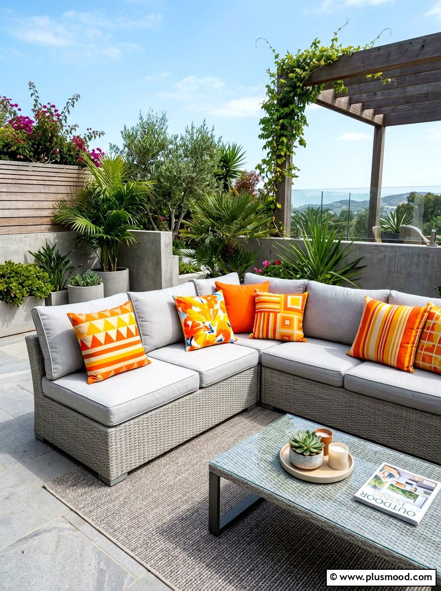 Weatherproof Throw Pillows - 25 summer balcony patio ideas
