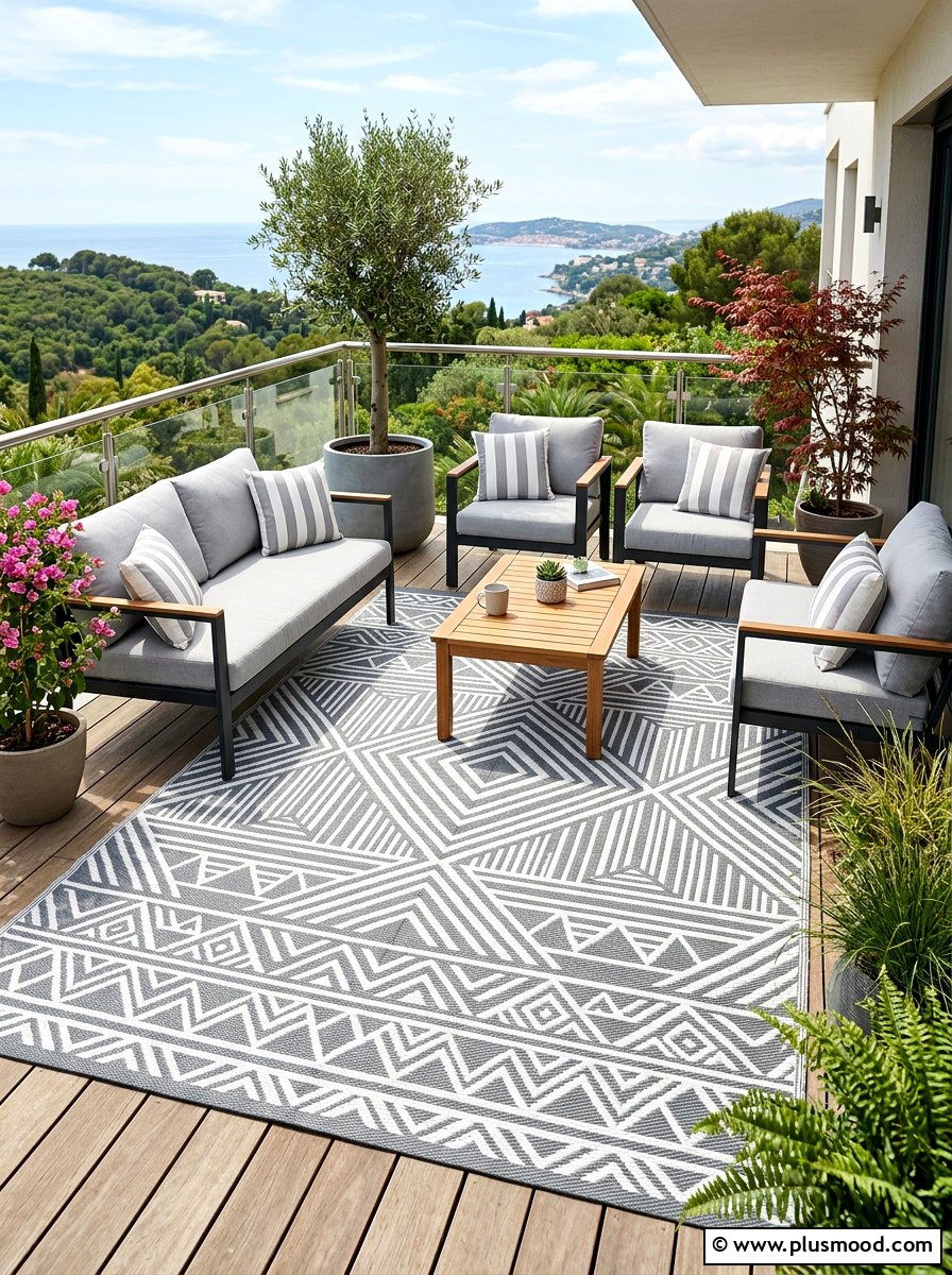 Weatherproof outdoor rug