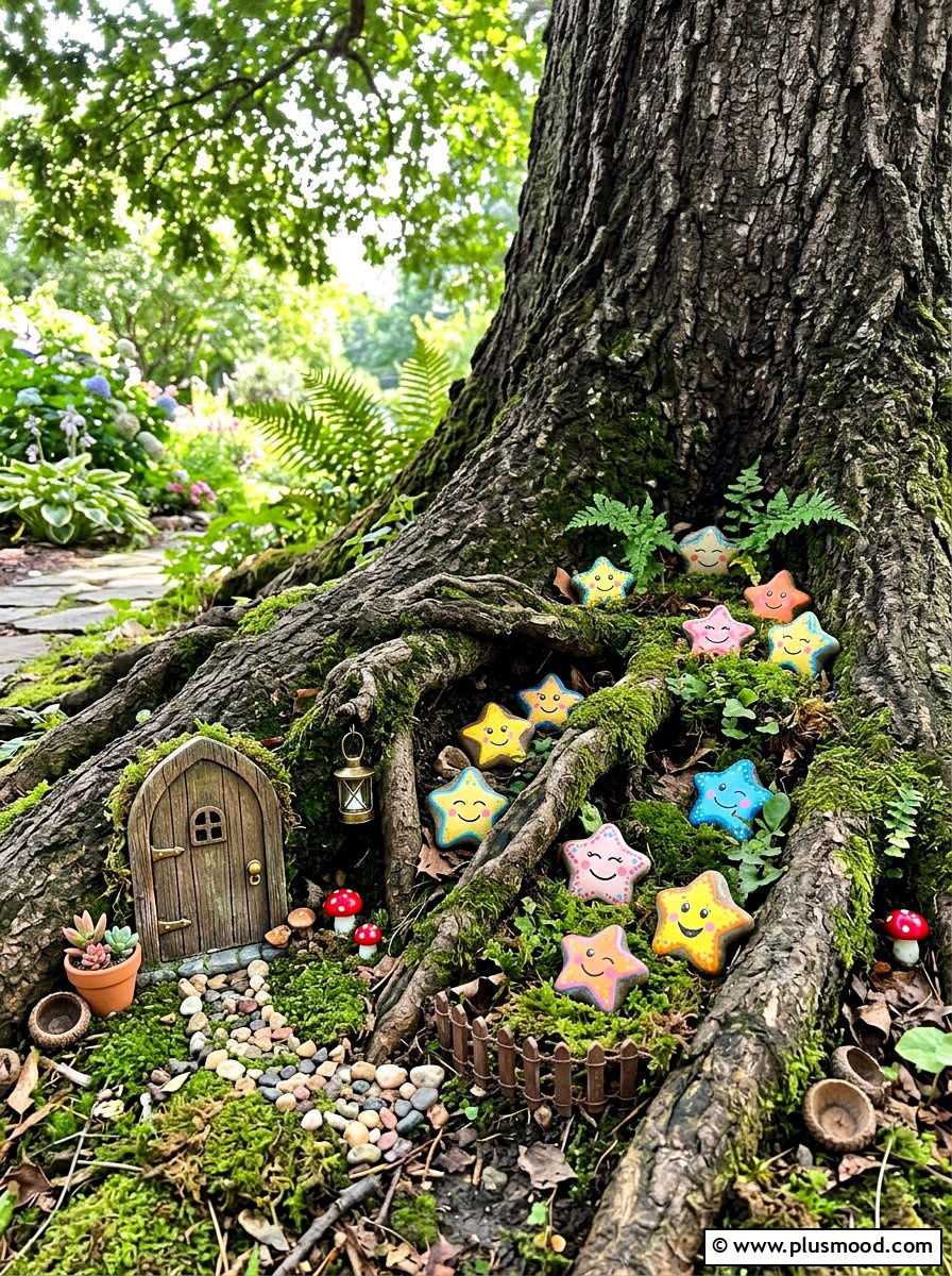 Whimsical Star Face Stones - 25 painted rock ideas with stars