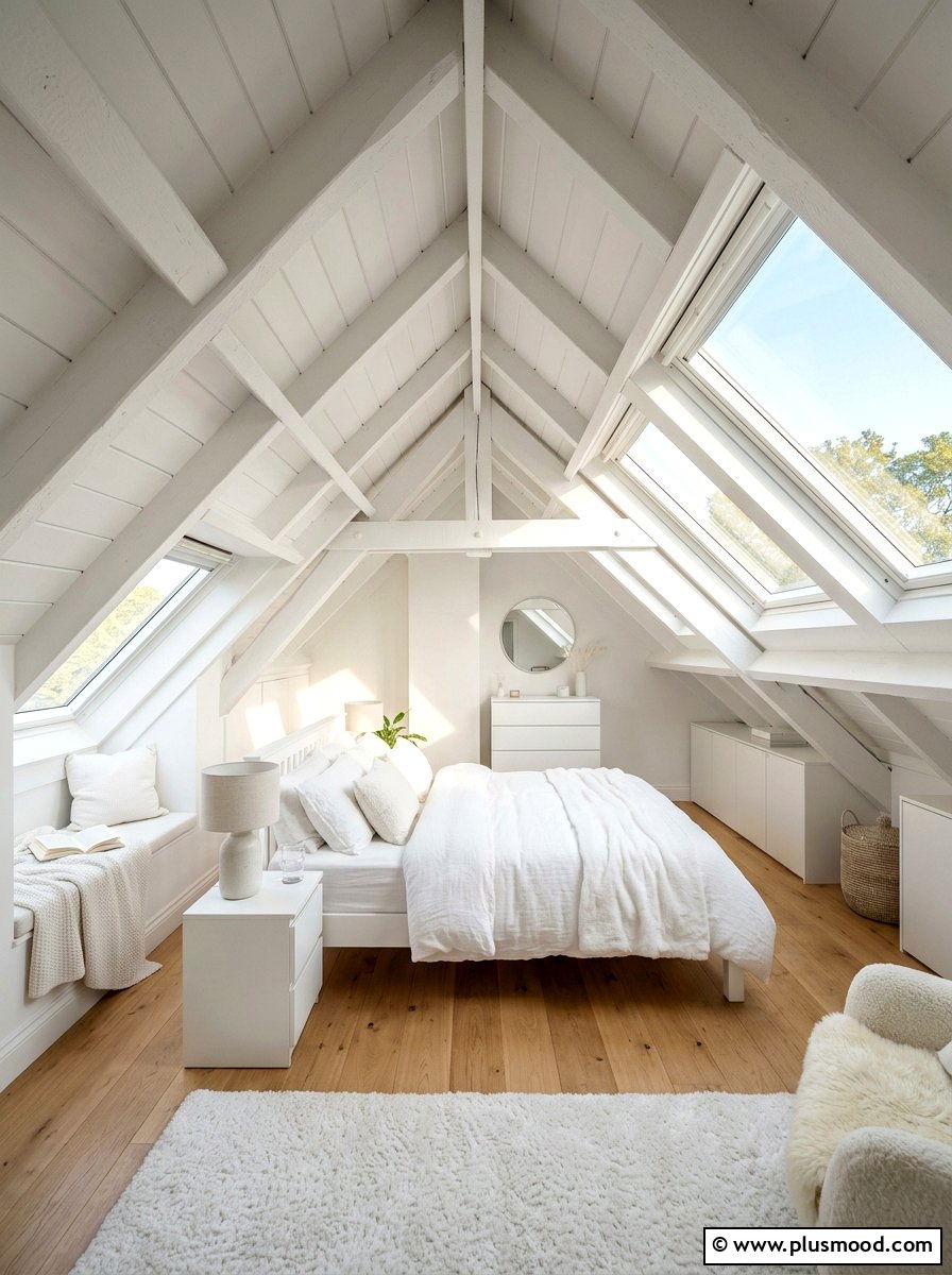 White Attic Bedroom - 25 cool summer bedroom ideas