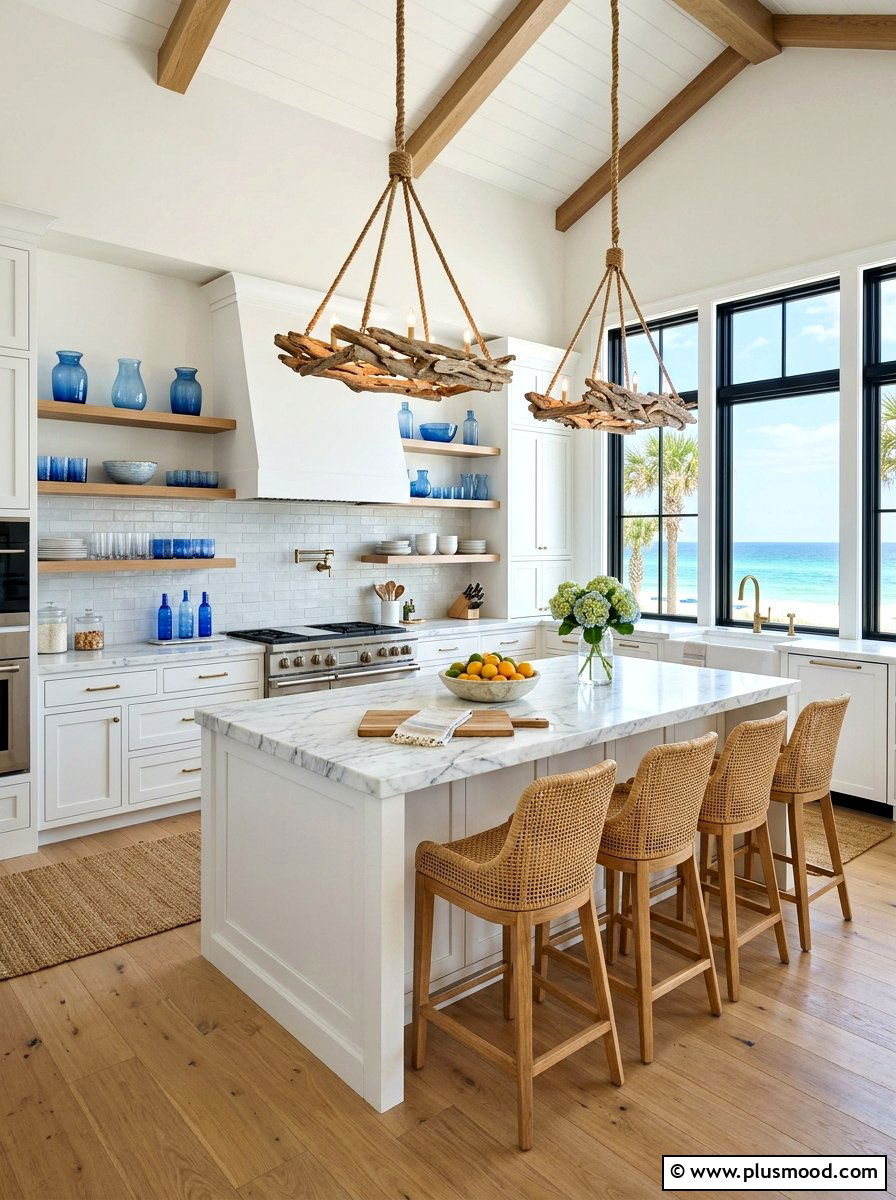 White Beach Kitchen - 25 summer house decor ideas