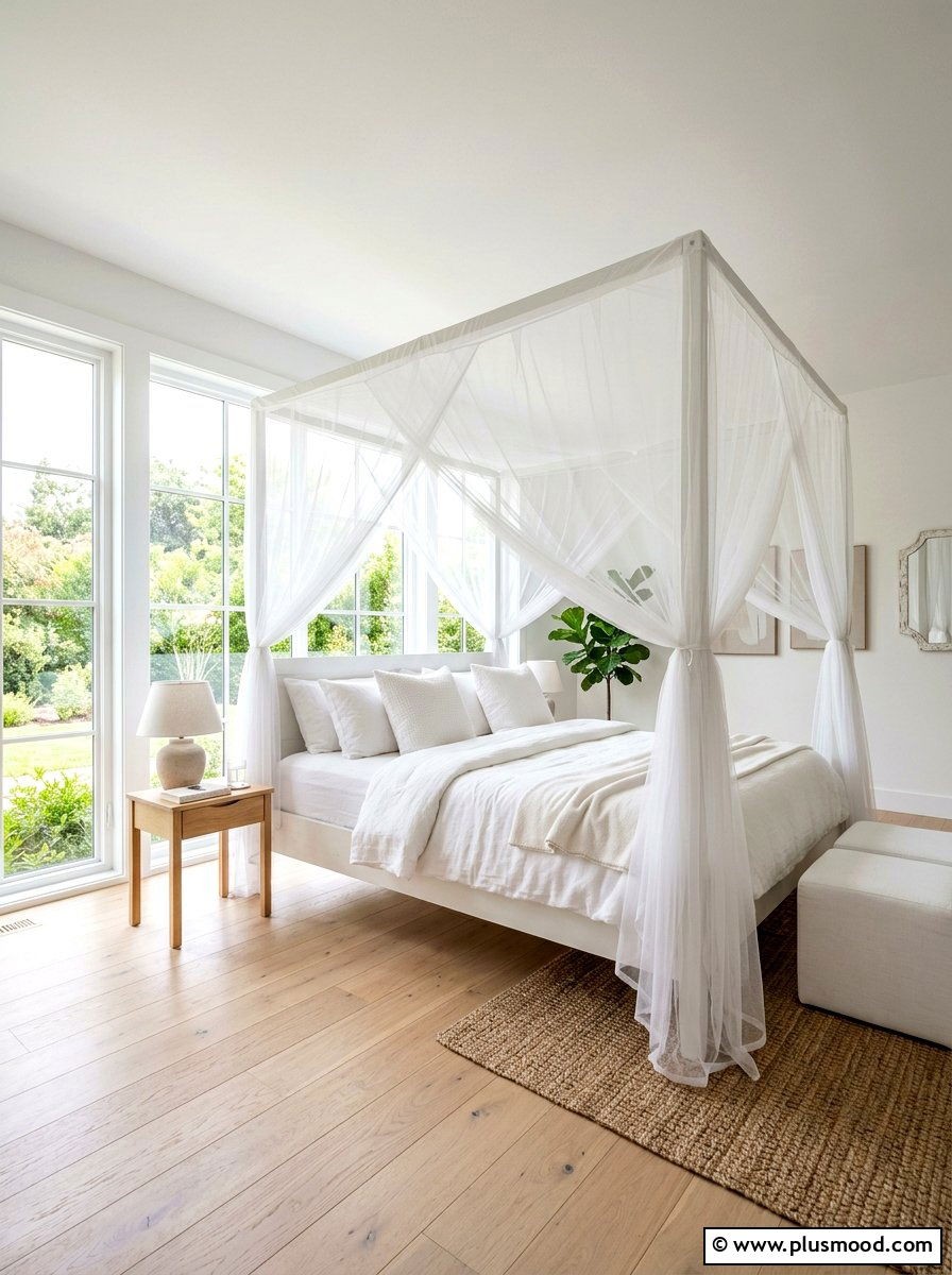 White Canopy Bed - 25 cool summer bedroom ideas