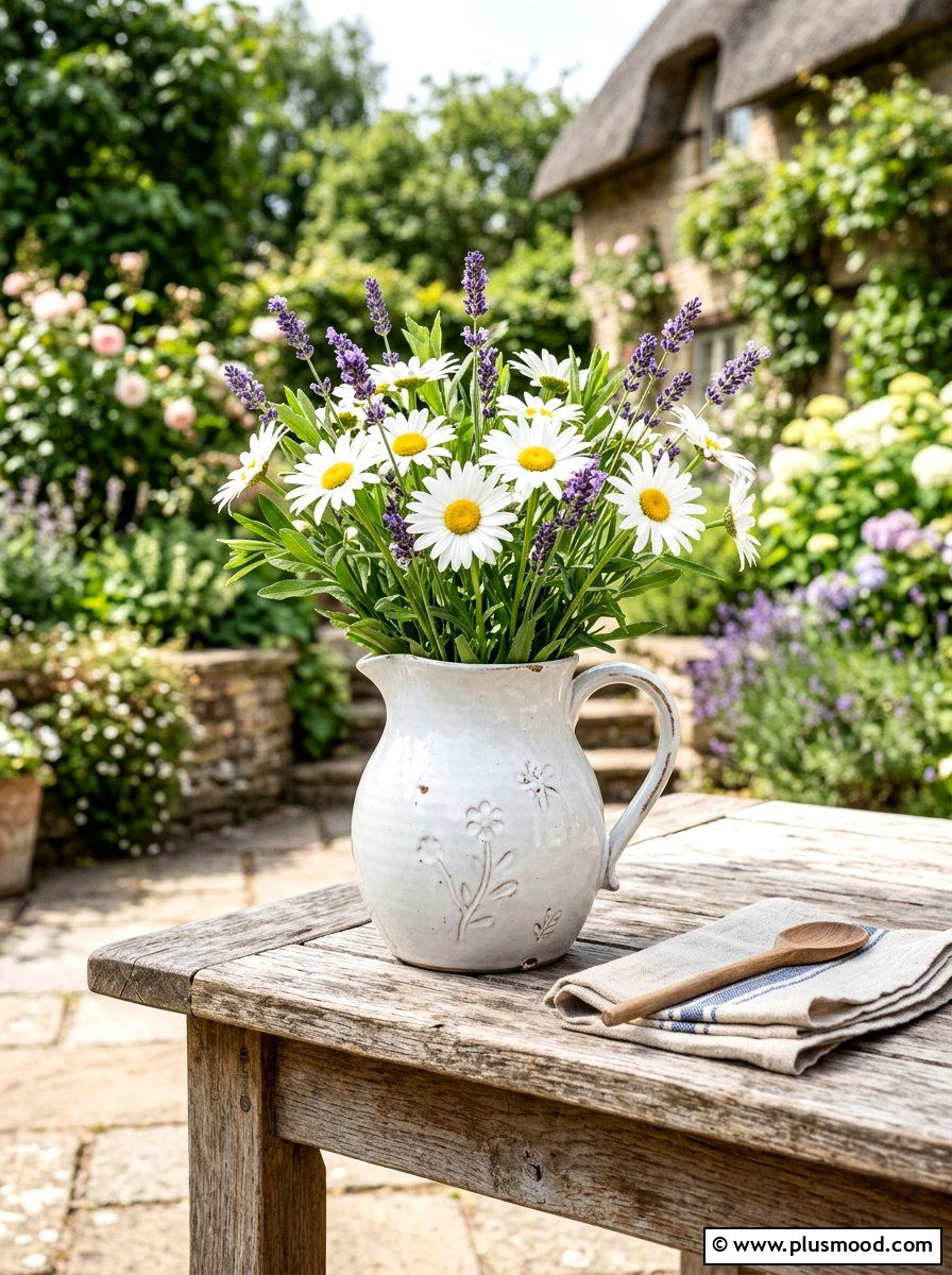 White Ceramic Pitcher Planter - 25 summer farmhouse planter ideas