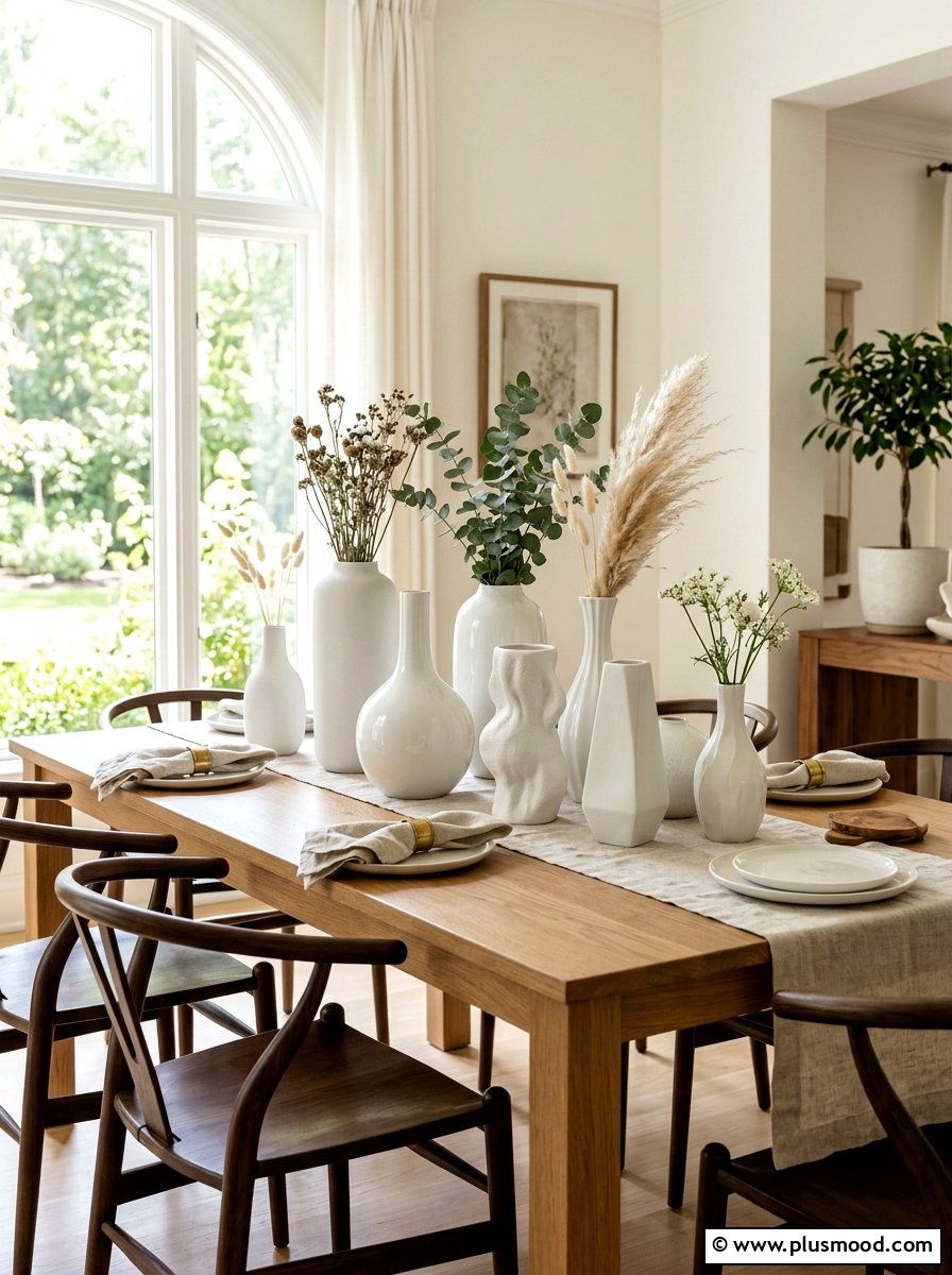 White Ceramic Vase - 25 summer neutral decor ideas