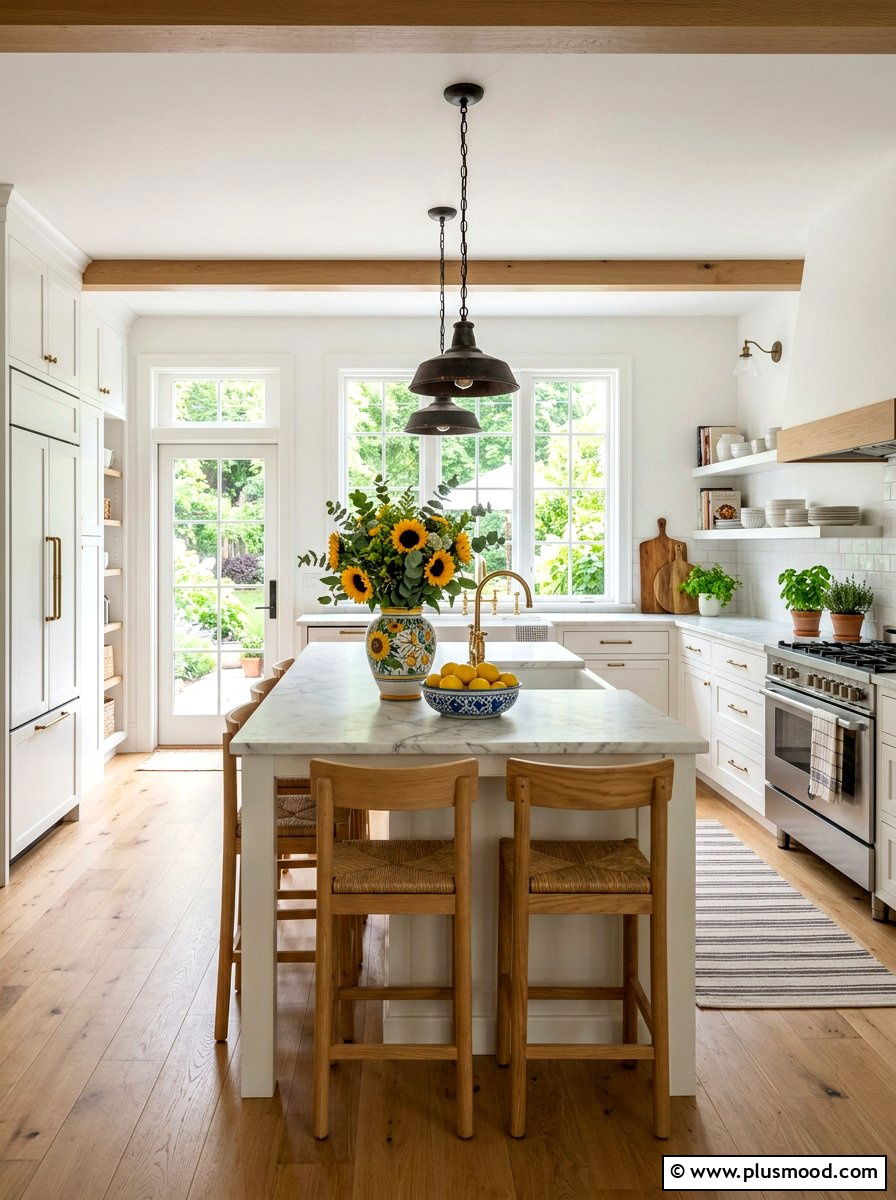 White Farmhouse Kitchen - 25 summer farmhouse kitchen ideas