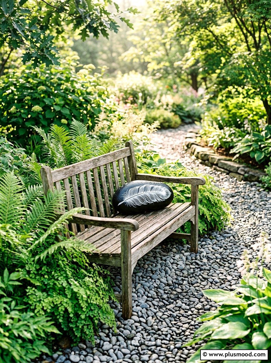 White Feather On Black Stone - 25 painted rock ideas with feather design