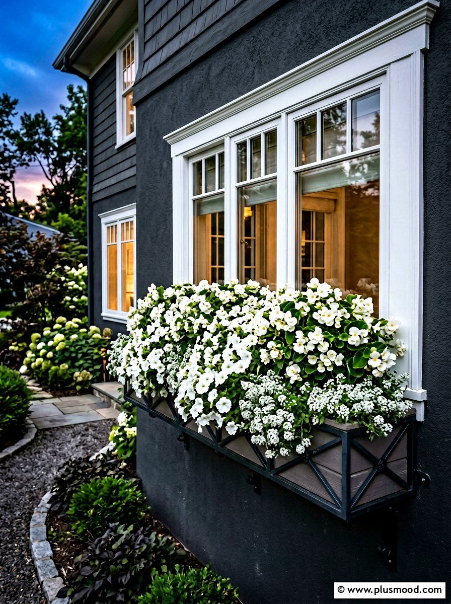 White Flower Window Box - 25 summer window box ideas for curb appeal