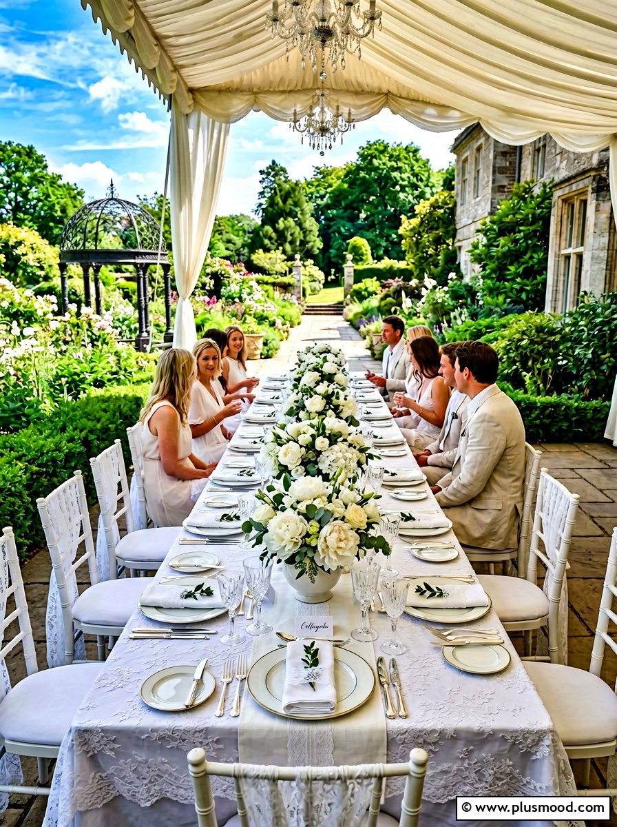 White Garden Party Table - 25 late summer tablescape ideas