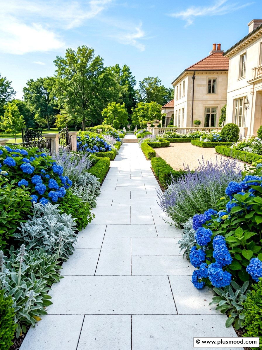 White Limestone Walkway - 25 summer backyard path ideas