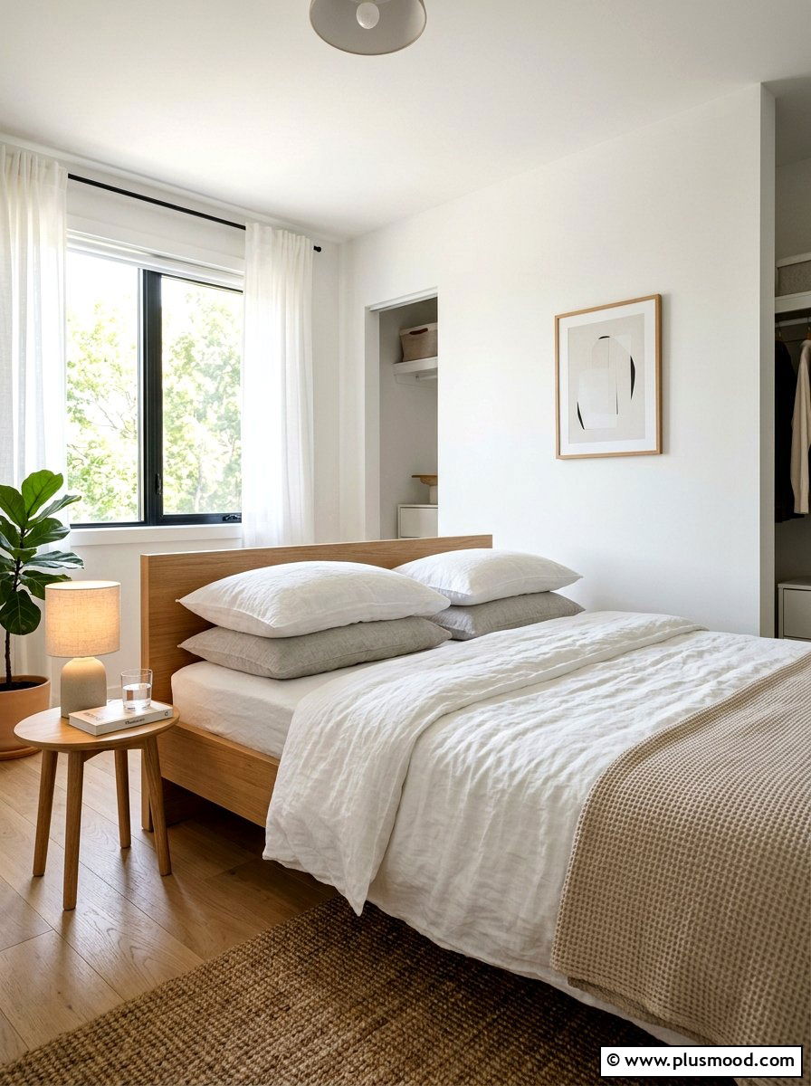 White Linen Bedding - 25 simple summer bedroom ideas