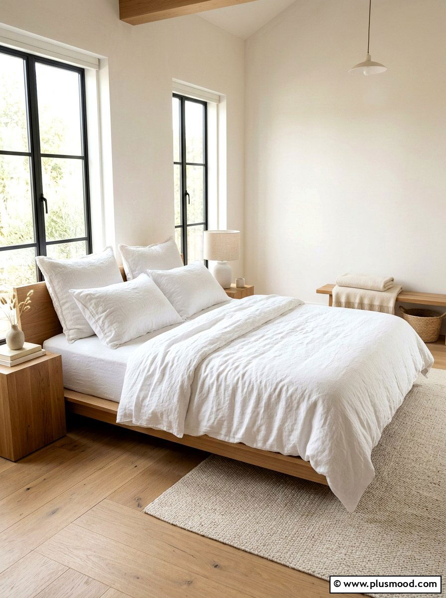 White Linen Bedding - 25 summer bed styling ideas
