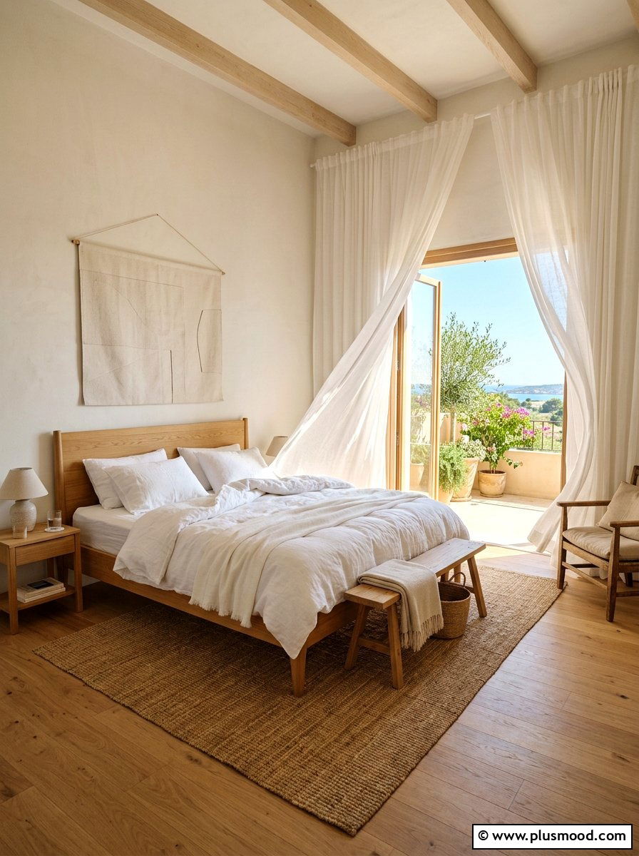 White Linen Curtain - 25 summer decorating ideas on a budget