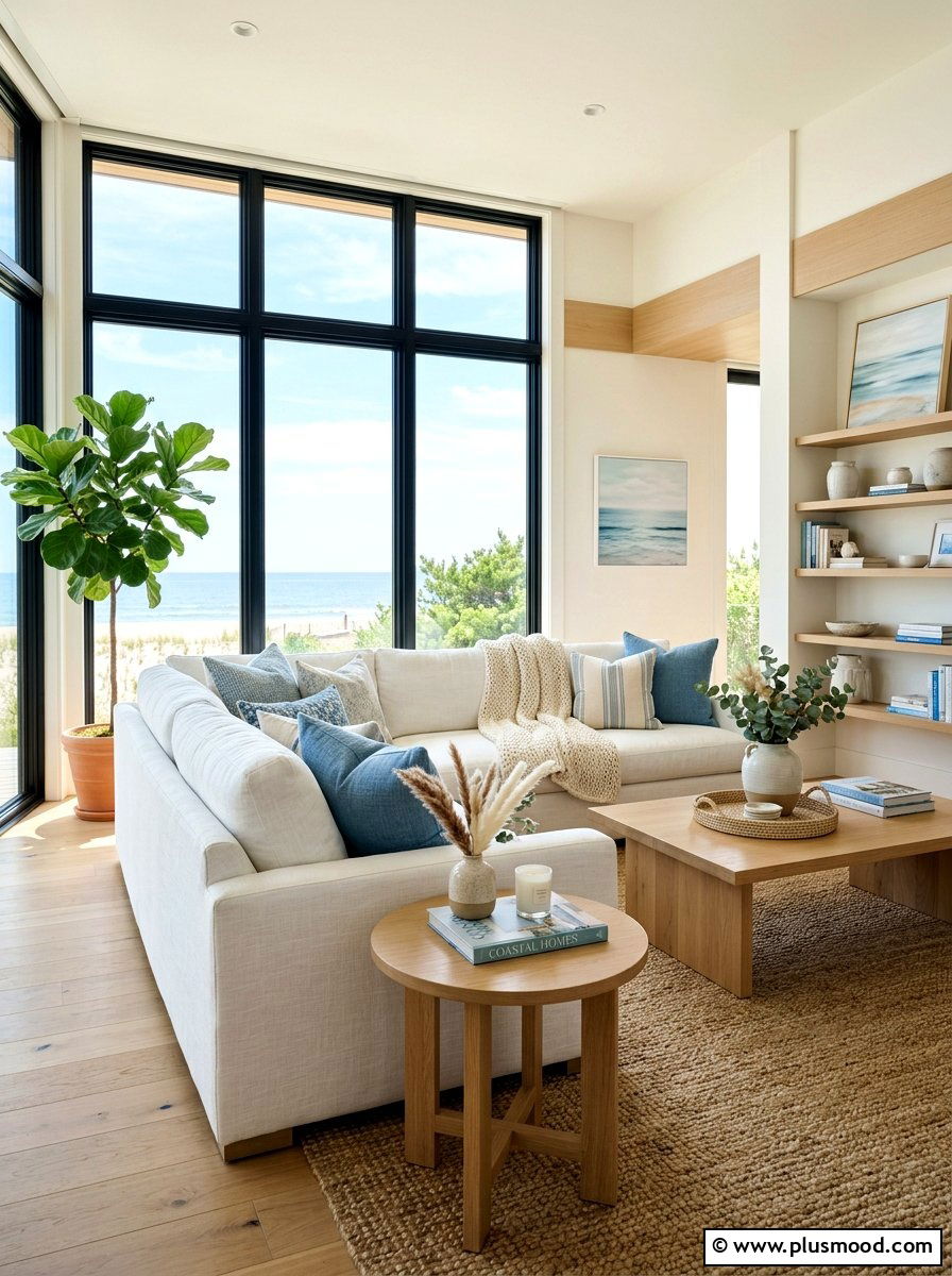 White Linen Sofa - 25 summer home decor ideas