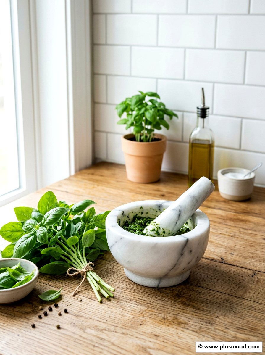 White Marble Mortar And Pestle - 25 summer kitchen accessories ideas