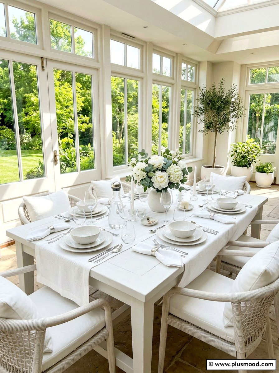 White Monochromatic Table - 25 summer brunch table ideas