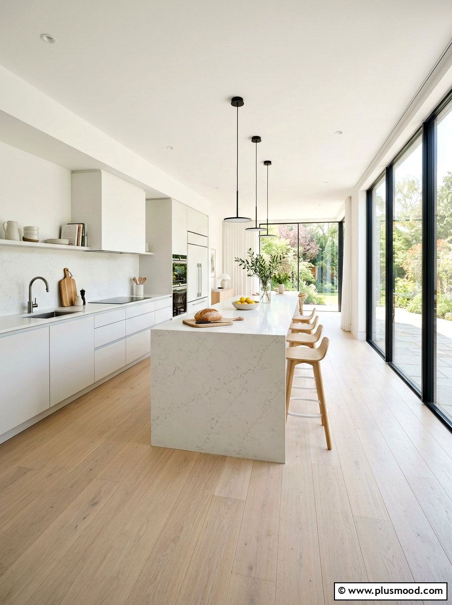 White Oak Flooring - 25 summer kitchen makeover ideas