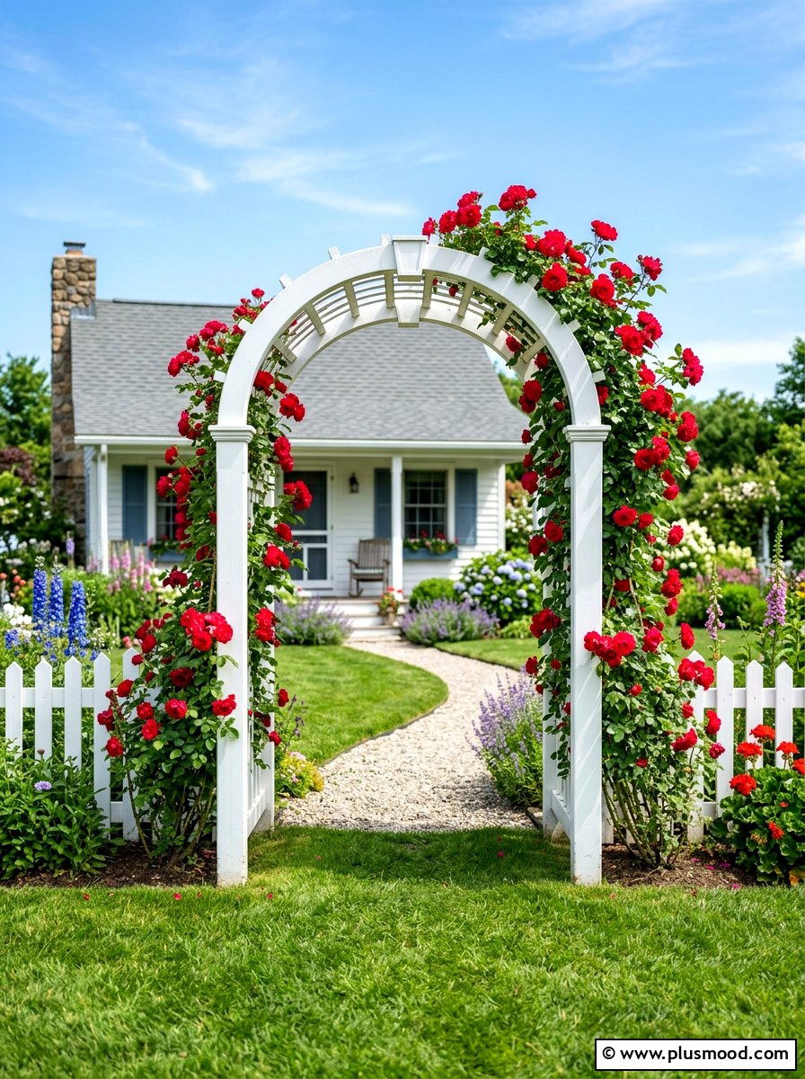White Picket Arch - 25 summer garden arch ideas
